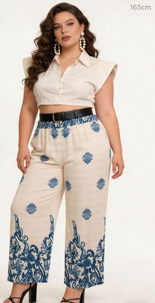 Picture of PLUS SIZE PRINTED TROUSERS